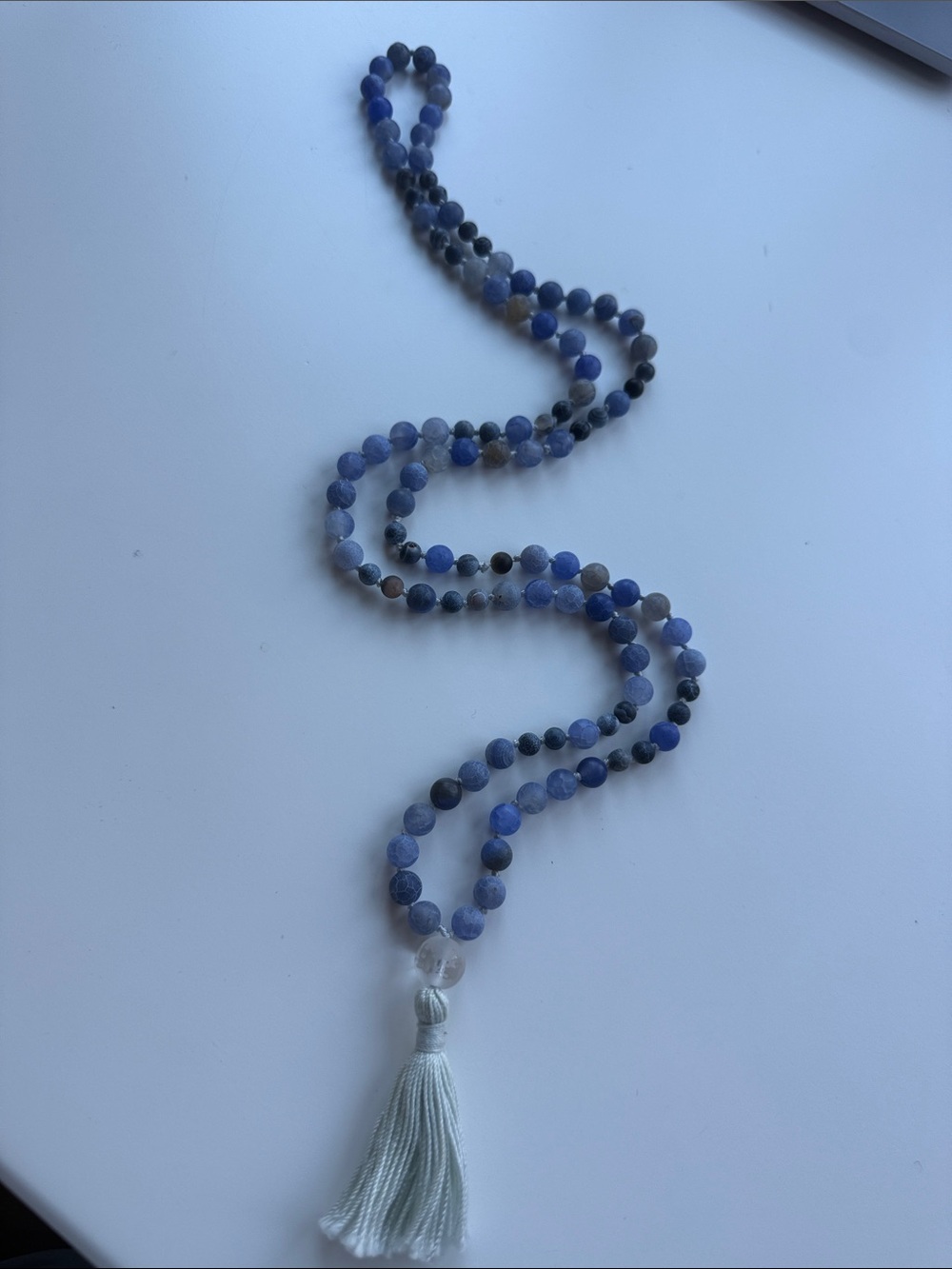 Blue Beaded Tassel Necklace - Women Jewelry